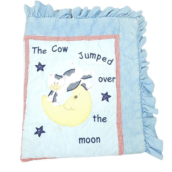 NoJo Bedding Vtg Nojo Baby Quilt Nursery Rhyme Shows Wear Baby